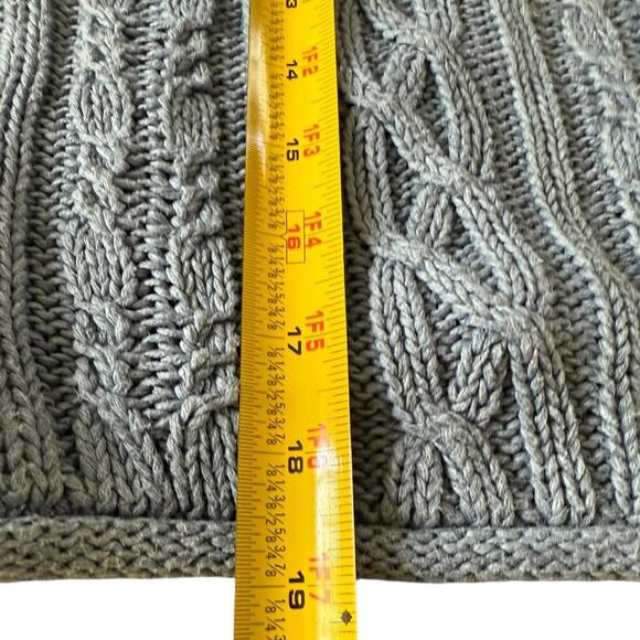Bravo Blue Gray Cable Knit Deep V-Neck Sweater – Size S - Picture 4 of 7